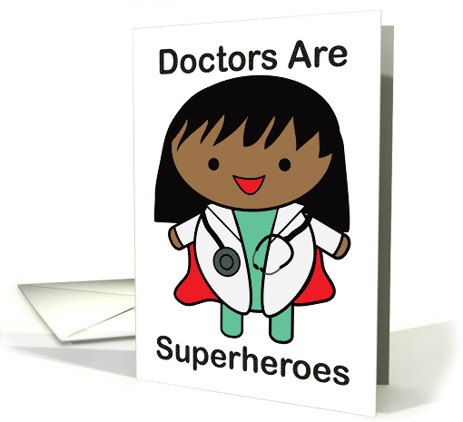 Doctor Superheroes Doctors' Day African American Female card (1537810)
