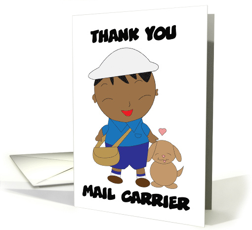 Black Mail Carrier Thank A Mail Man Day card (1539628)
