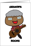 Black Grandpa Rocks Guitar Personalize card
