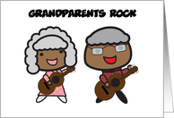 Black Grandparents Day Grandma and Grandpa Rocks with Guitars card