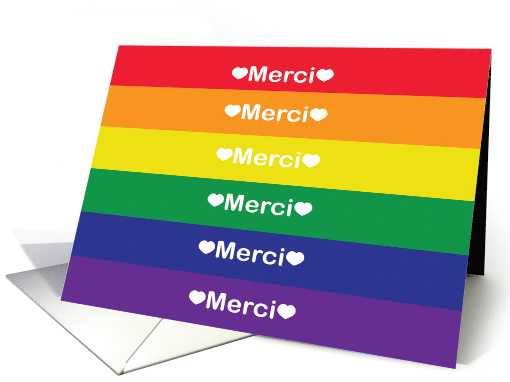 Thank You Merci Rainbow Heart card (1559248)