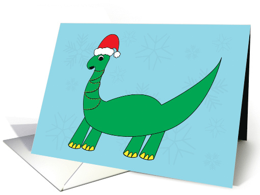 Christmas Funny Brontosaurus Dinosaur Snowflake card (1592950)