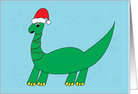 Christmas Funny Brontosaurus Dinosaur Snowflake card
