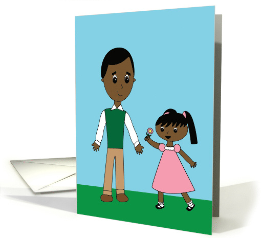 For Dad on Father's Day from Daughter African American Black card