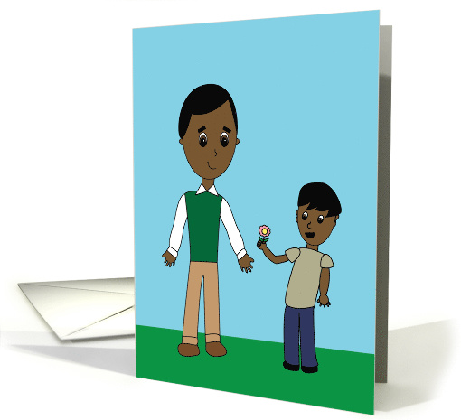 For Dad on Father's Day from Son African American Black card (1620232)