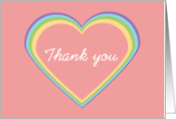 Thank You Love Hearts Pastel Colors card