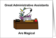 Administrative Professionals Day Unicorn Magical Funny card
