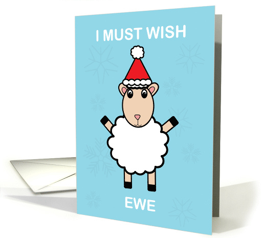 Merry Christmas Wish Ewe Sheep Funny card (1737586)