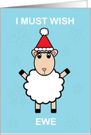 Merry Christmas Wish Ewe Sheep Funny card