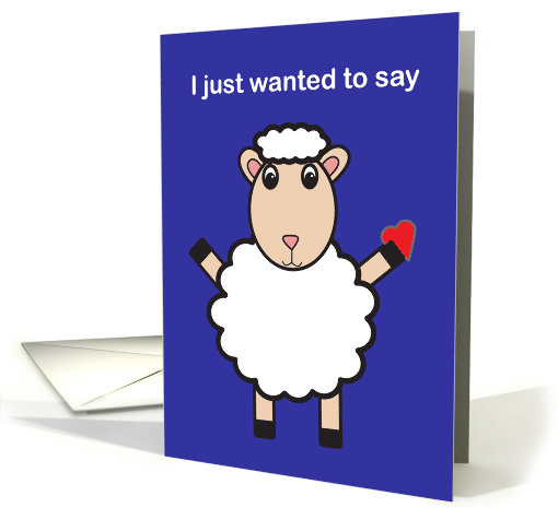 Valentine's Day Cartoon Sheep Heart Funny card (1740652)