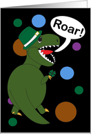 St Patrick’s Day Funny Cartoon Dinosaur Roar card