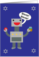 Rosh Hashanah Robot Apple Honey Bleep Bleep Funny card