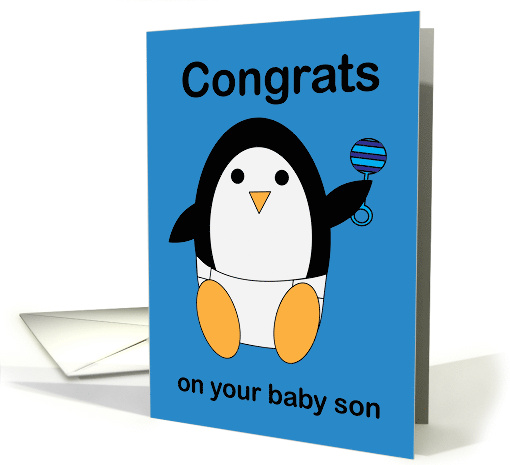 New Parent Congrats New Baby Son Penguin card (1764146)