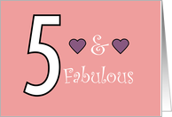 5 and Fabulous Birthday Pink Background for Her card