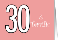 30th and terrific birthday pink for her card
