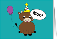 Happy Birthday Cow Moo is for Funny card