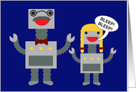 For Grandfather on Grandparents Day From Grandaughter Robot card