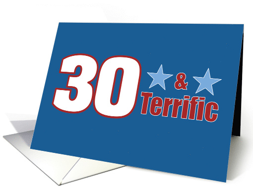 30 and Terrific Stars Red White Blue For Him card (1892100)