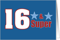 16 and Super Stars Red White Blue For Him card
