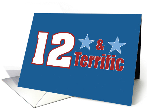 12 and Terrific for Him Red White Blue Stars card (1895926)