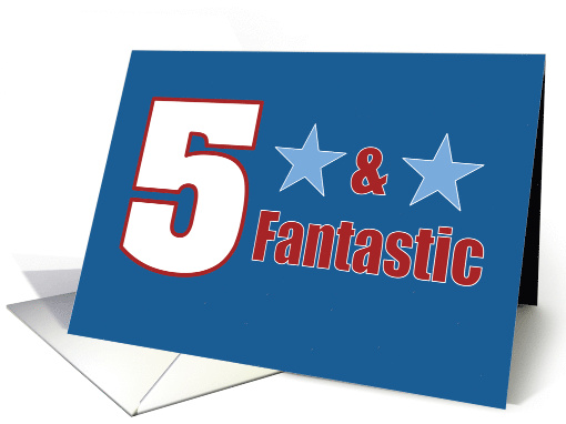 5 and Terrific for Him Red White Blue Stars card (1896244)