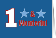 1 and Wonderful for Him Red White Blue Stars card