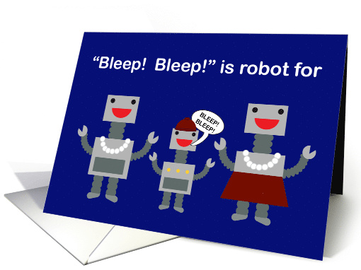 To Both My Moms Happy Mother's Day from Your Son Robots Funny card