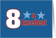 8 and Excellent 8th Birthday Blue Stars For HIm card