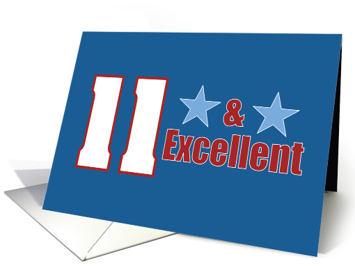 11 and Excellent 11th Birthday Blue Stars for Him card (1927768)