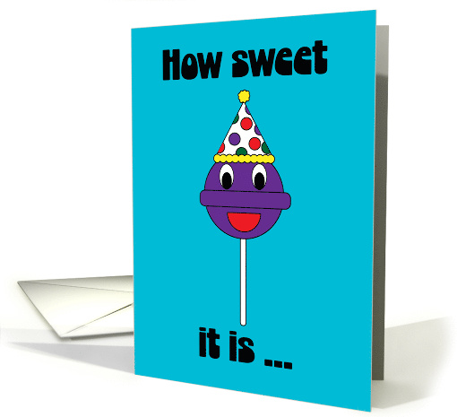 Birthday Sweet Cute Purple Lollipop Funny card (1946828)