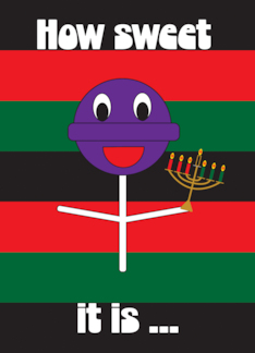 Kwanzaa Sweet Cute Purple Lollipop Funny Seven Candles Stripes