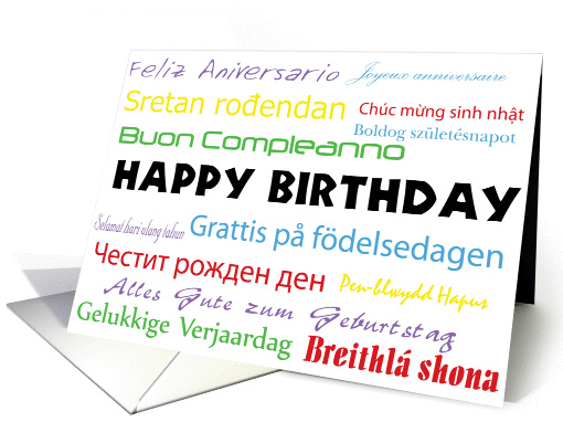 Multilanguage Birthday Card - All Languages card (750172)