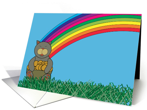 Pot O'Gold St. Patrick's Day Cat card (775462)