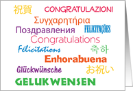 Congratulations in Many Languages Card