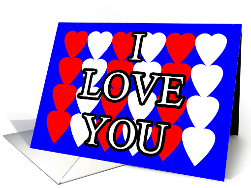 I Love You with Heats Blue Background card (838972)
