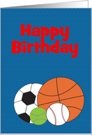 Customizable Sports Ball Birthday card