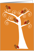 Five Thanksgiving Turkeys in a Tree card