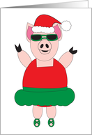 Christmas Ballet Pig card