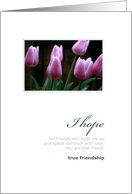 True Friend Pink Tulips card