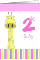 2nd birthday giraffe card