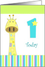 1st birthday giraffe card