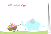 With love elephant card