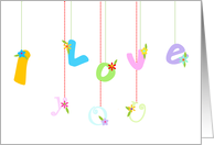 I love you - valentine’s day white card