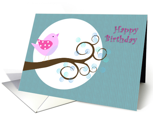 Happy birthday, Pink Bird card (803160)