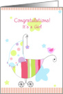New baby girl buggy card