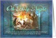Oh Holy Night Christmas Manger Nativity Scene Mother and Child card