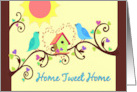 New Home Announcement Birds and Birdhouse New Address card