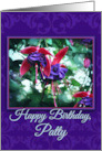 Happy Birthday to Patty Purple and Red Fuchsias for Patty’s Birthday card