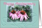 Happy 16th Anniversary, Pink Flowers with Custom Text Boxes card