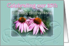 Invitation to 25th Silver Wedding Anniversary Party, Pink Flowers card